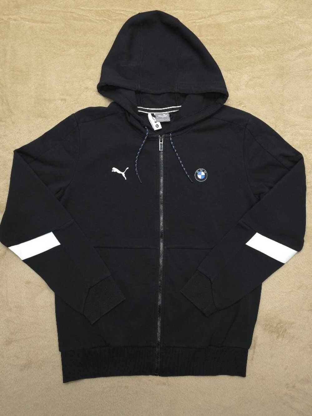 PUMA BMW M Motorsport Men's Full Zip Hoodie Black Size S Racing